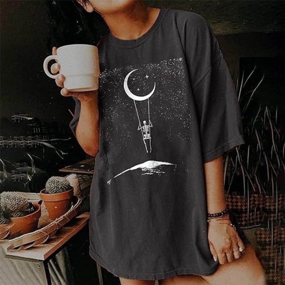 Vintage Shirts For Women Cute Graphic Tee Spring Short Sleeve Tops Oversized Tsh
